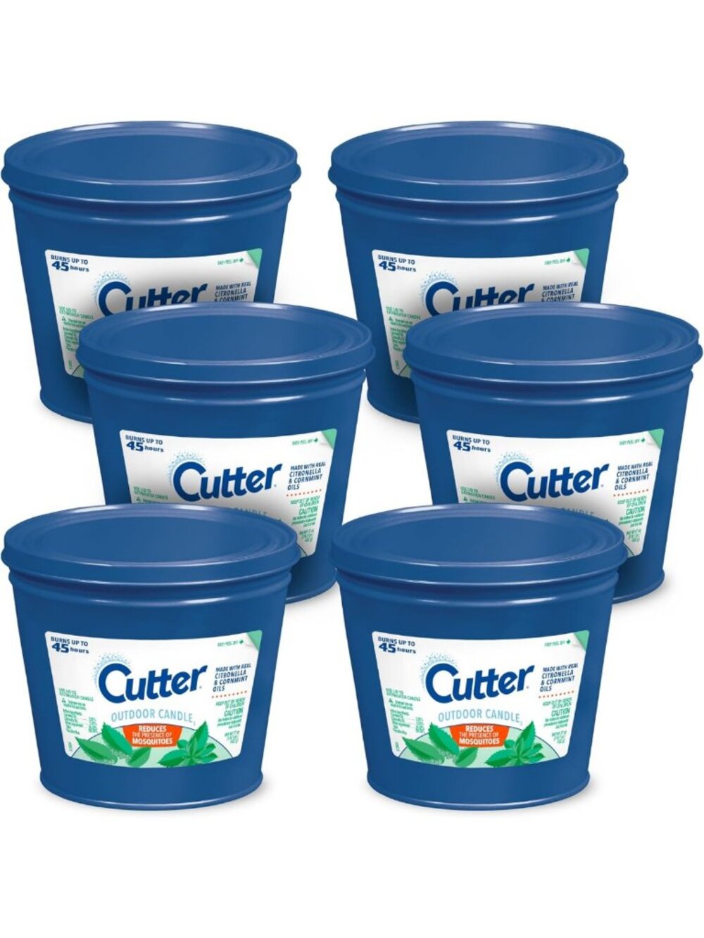 Outdoor Mosquito Repellent Candle Set, 17 Oz Each, 6 Pack - Bug-Free Enjoyment